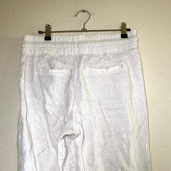 Athleta Cabo 100% Linen Jogger Micro Cheetah Print Sweatpants Light Beige - Picture 10 of 12